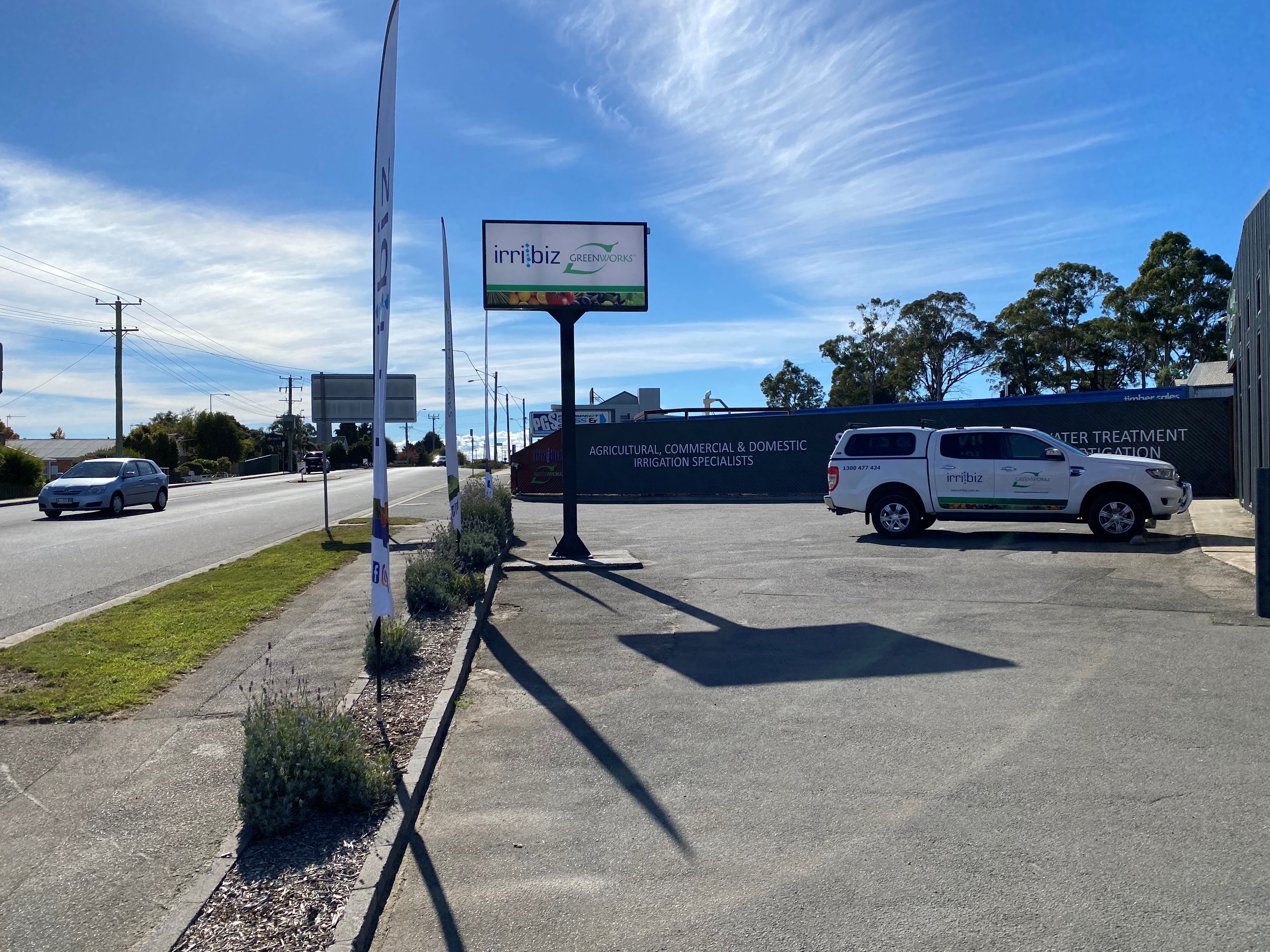 Irribiz Tasmania road front signage